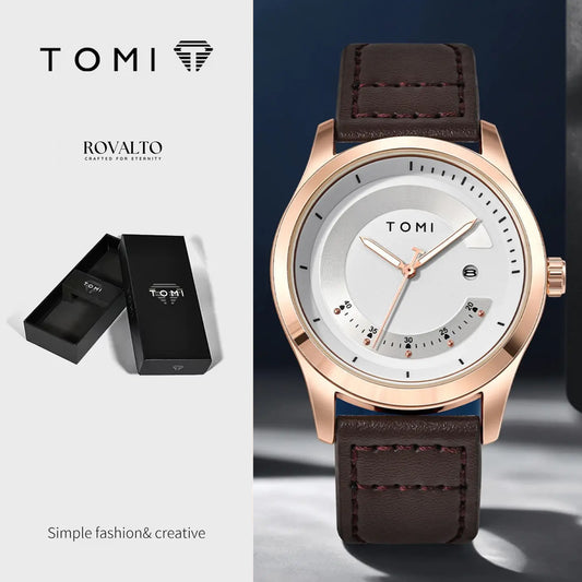 TOMI  Leather Strap Watch