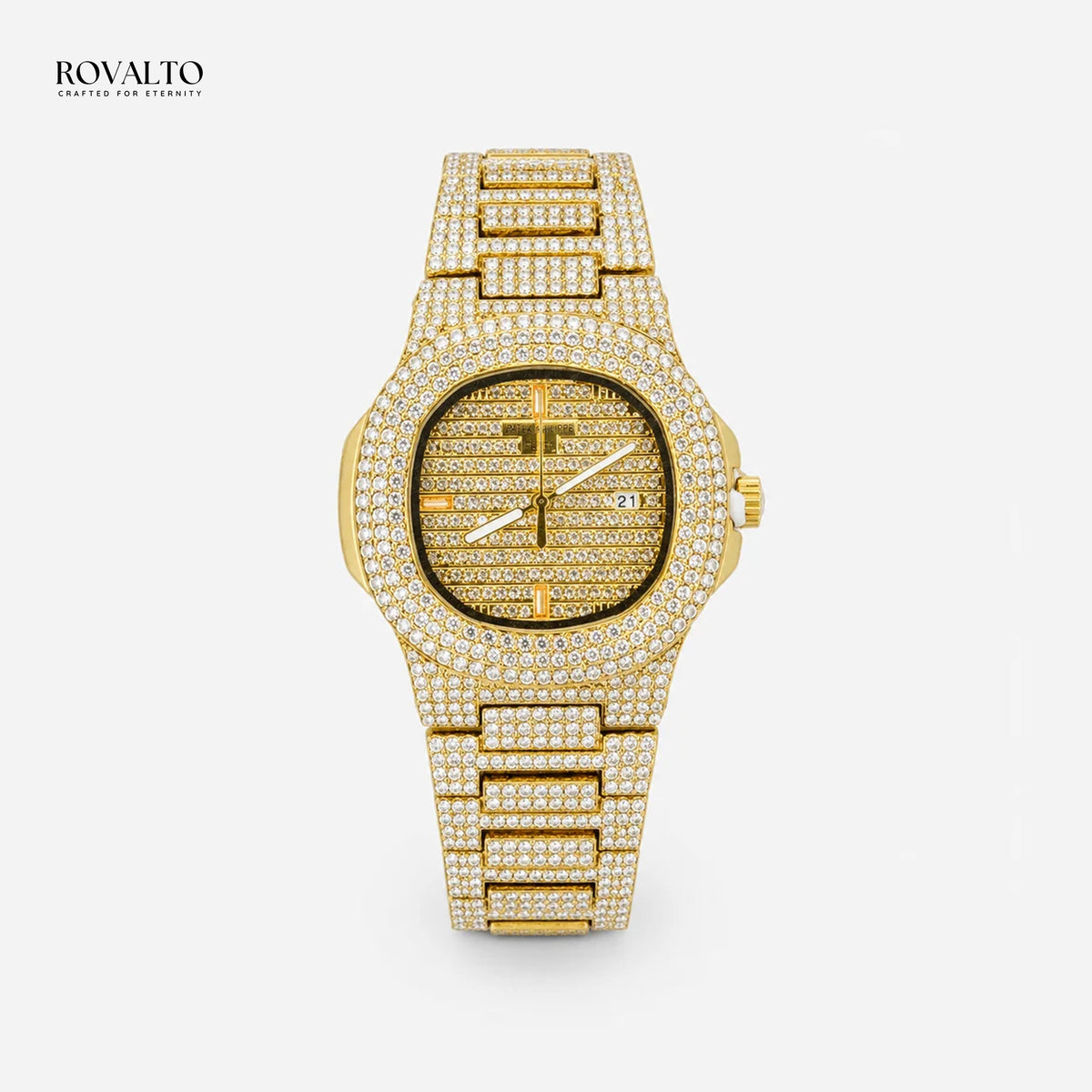 Rose Iced Out Watch