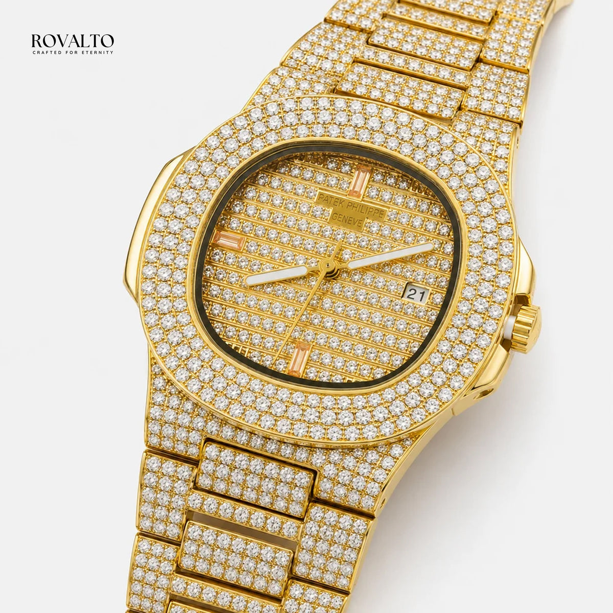 Rose Iced Out Watch
