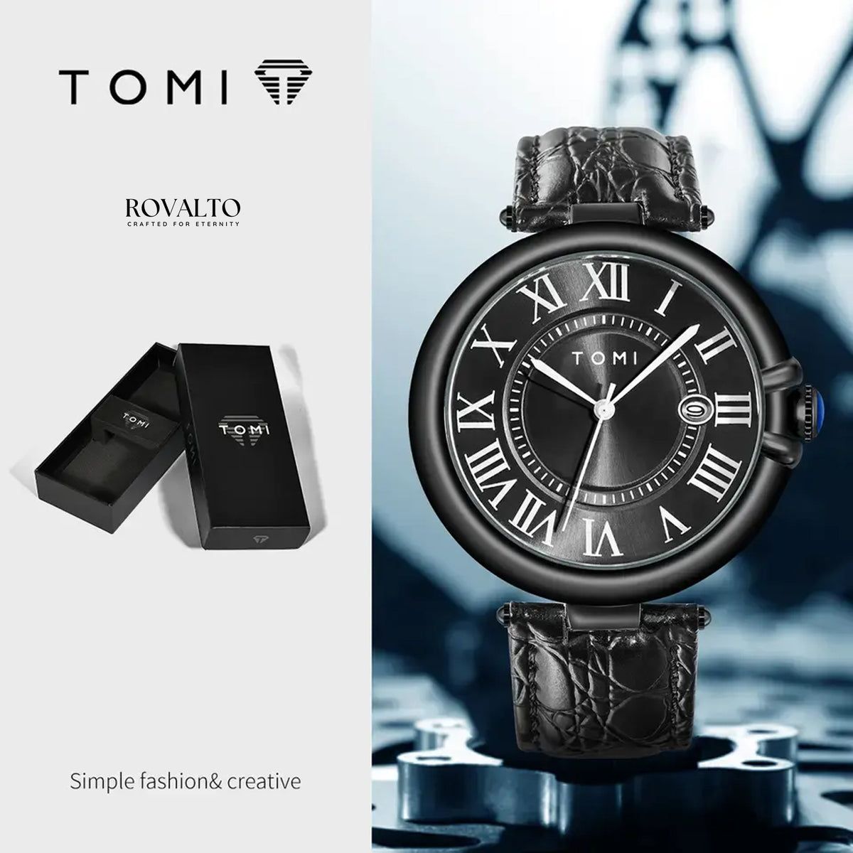 TOMI  Leather Strap Watch
