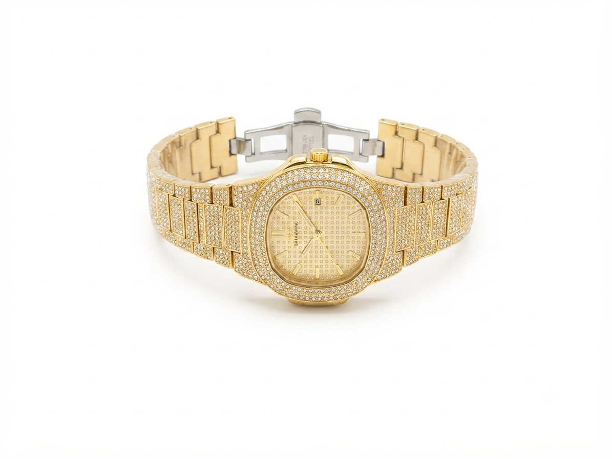 Rose Iced Out Watch