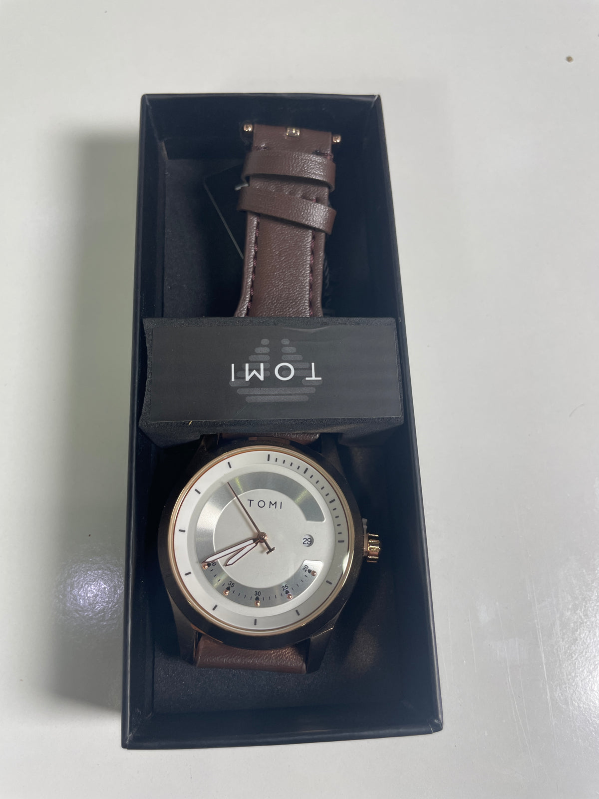 TOMI  Leather Strap Watch