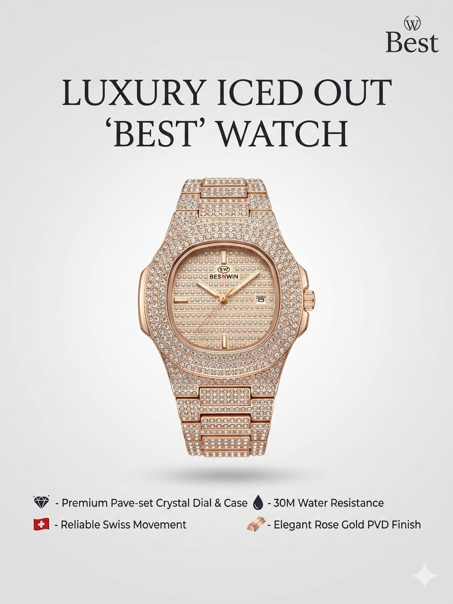 Luxury Iced-Out “BEST” Watch